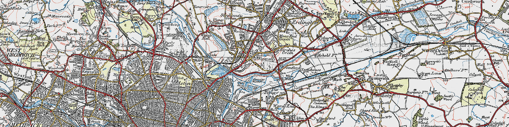 Old map of Gravelly Hill in 1921