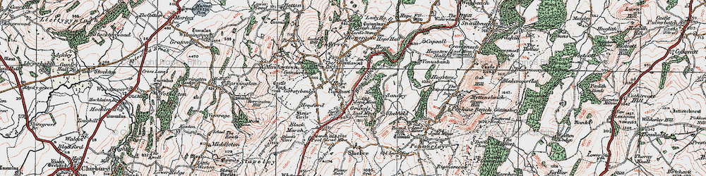 Old map of Gravels in 1921