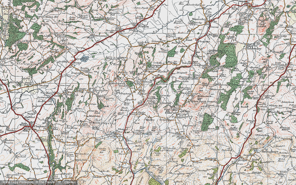 Old Map of Gravelsbank, 1921 in 1921