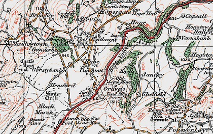 Old map of Gravelsbank in 1921