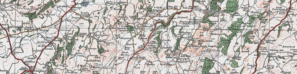 Old map of Gravelsbank in 1921