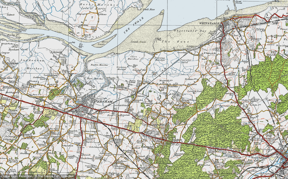 Old Map of Graveney, 1921 in 1921