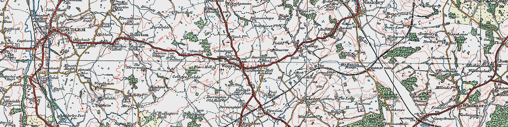 Old map of Gravenhunger Moss in 1921