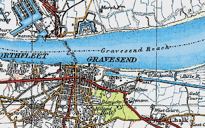 Old map of Gravesend in 1920