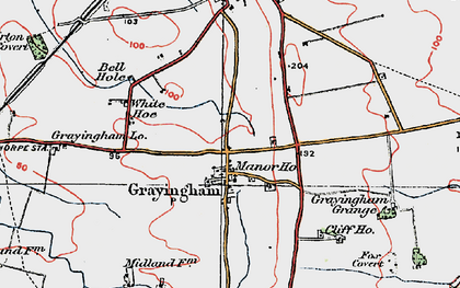 Old map of Grayingham in 1923