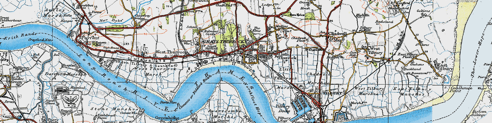 Old map of Grays in 1920