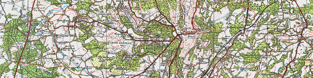 Old map of Grayshott in 1919