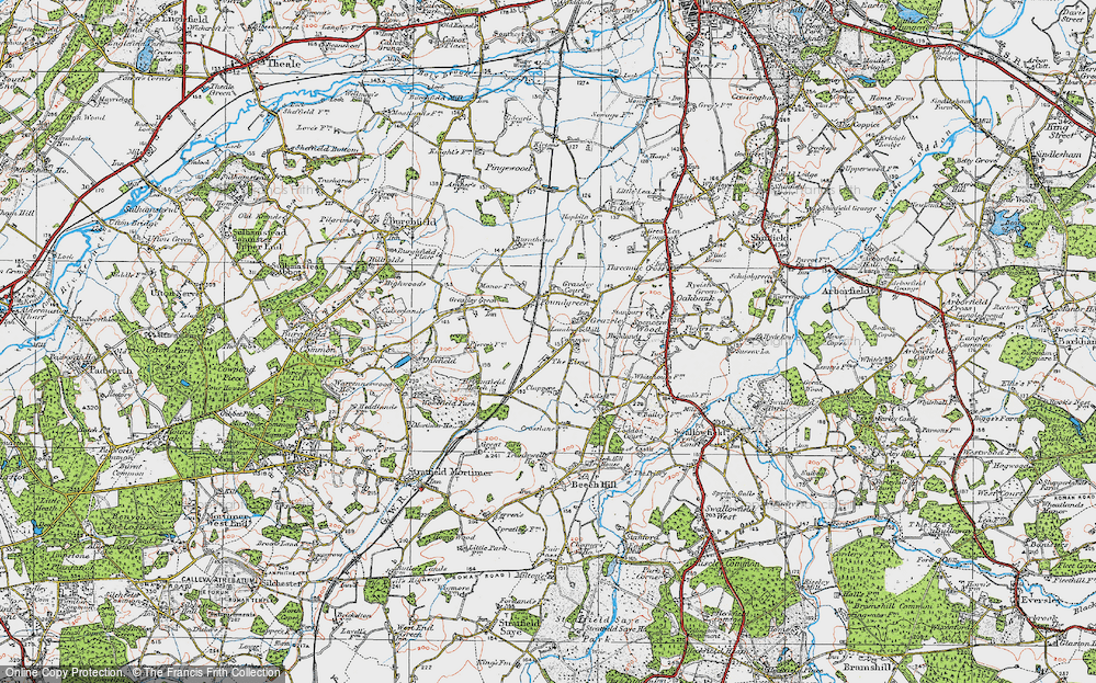 Old Map of Grazeley, 1919 in 1919