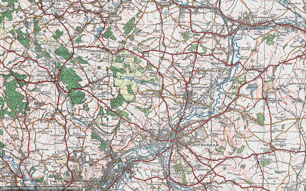 Old Map of Greasbrough, 1924 in 1924