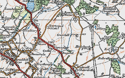 Old map of Greasley in 1921
