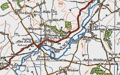 Old map of Great Alne in 1919