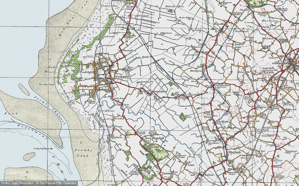Old Map of Historic Map covering Withins, The in 1923