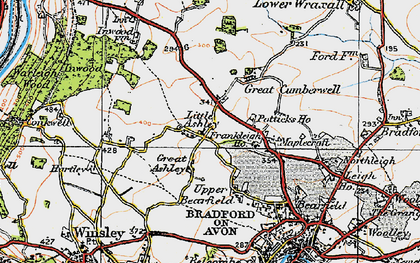 Old map of Great Ashley in 1919