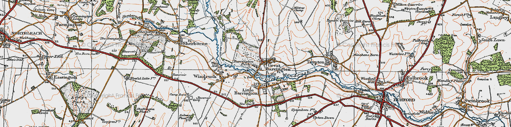 Old map of Great Barrington in 1919
