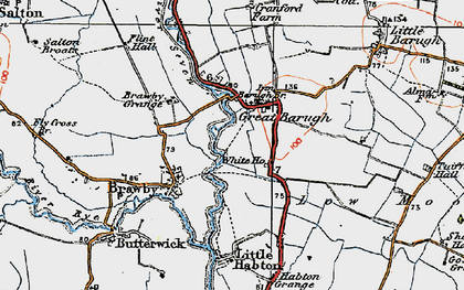 Old map of Great Barugh in 1925