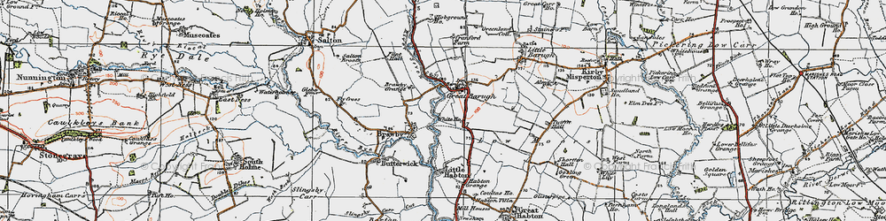 Old map of Great Barugh in 1925