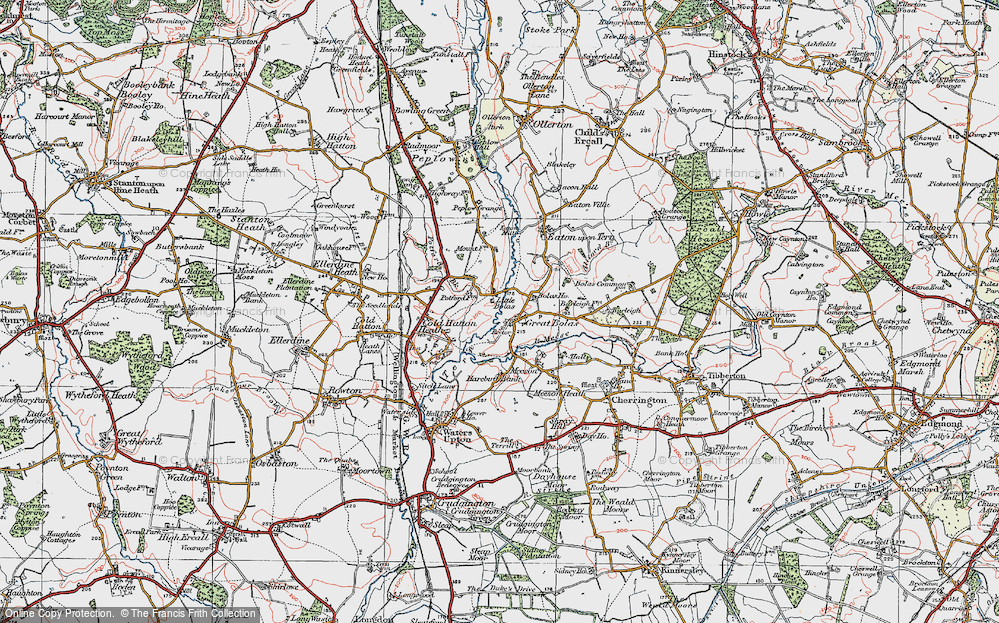 Old Map of Great Bolas, 1921 in 1921