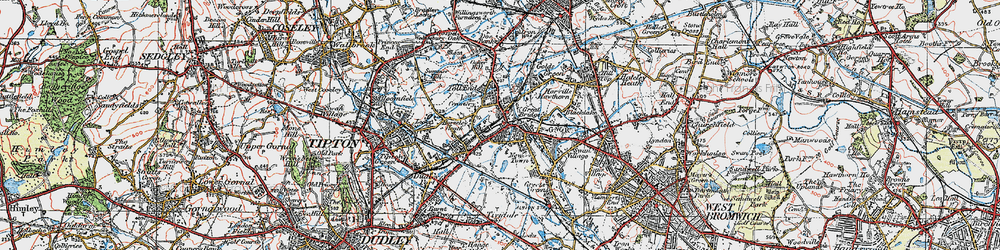 Old map of Great Bridge in 1921