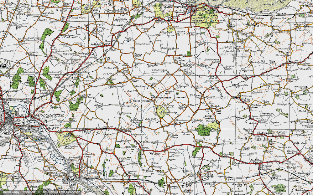 Old Map of Great Bromley, 1921 in 1921