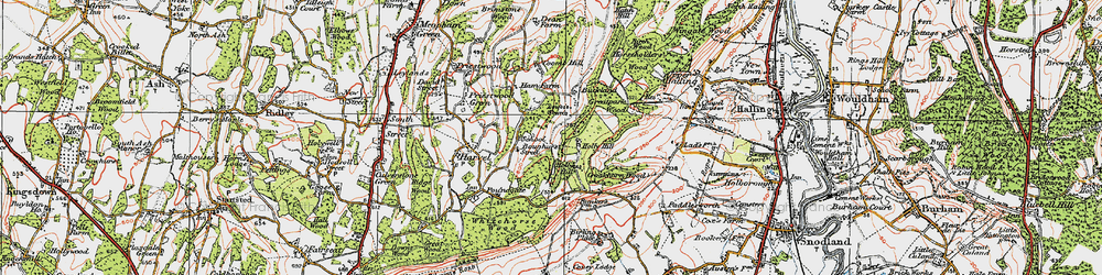 Old map of Great Buckland in 1920