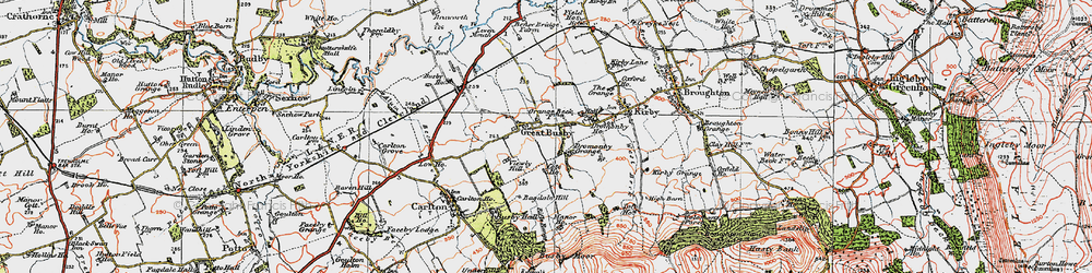Old map of Busby Moor in 1925