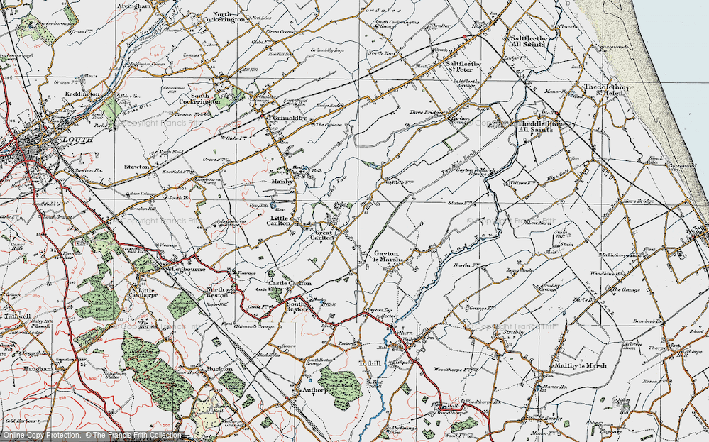 Old Map of Great Carlton, 1923 in 1923