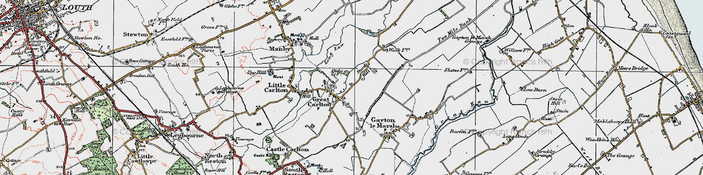 Old map of Great Carlton in 1923