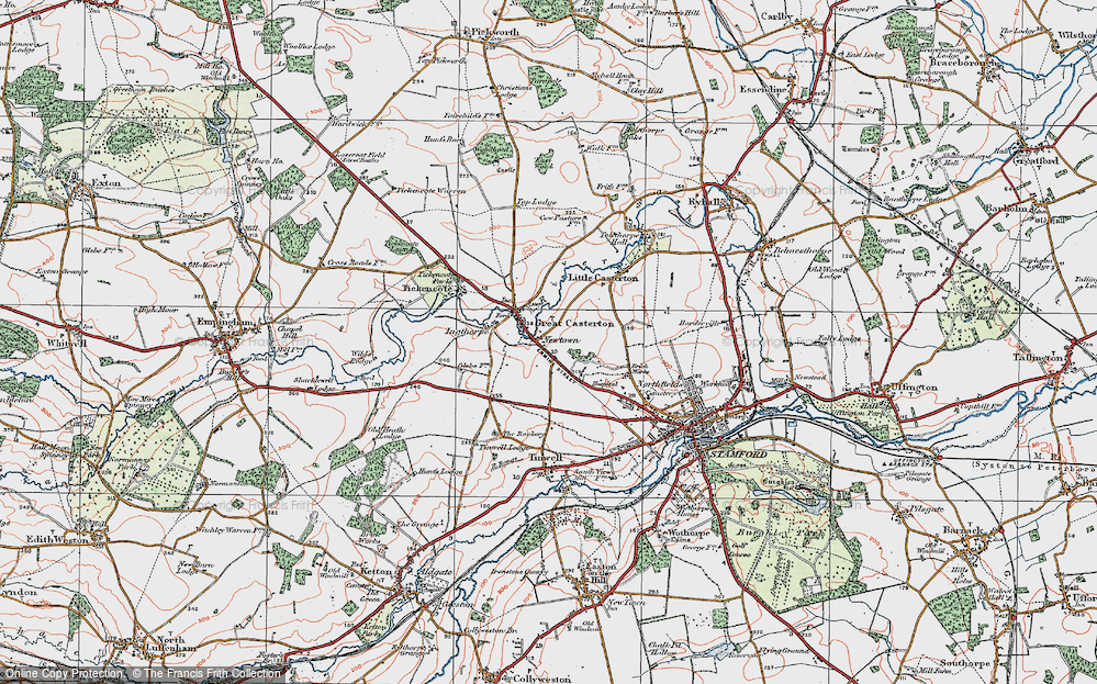 Old Map of Great Casterton, 1922 in 1922