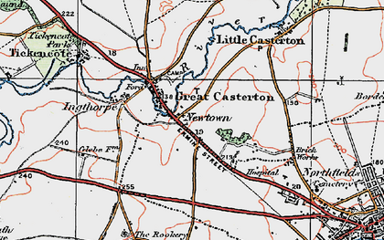 Old map of Great Casterton in 1922