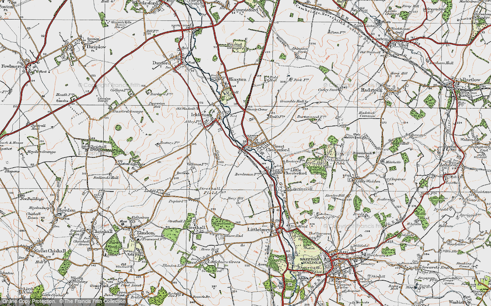 Old Map of Great Chesterford, 1920 in 1920
