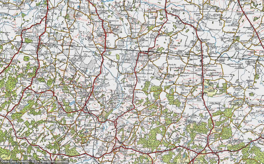 Old Map of Great Cheveney, 1921 in 1921