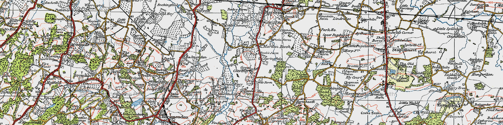 Old map of Great Cheveney in 1921