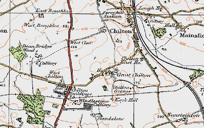 Old map of Great Chilton in 1925