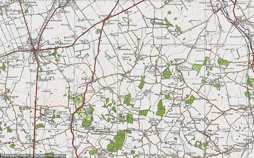 Old Map of Great Chishill, 1920 in 1920