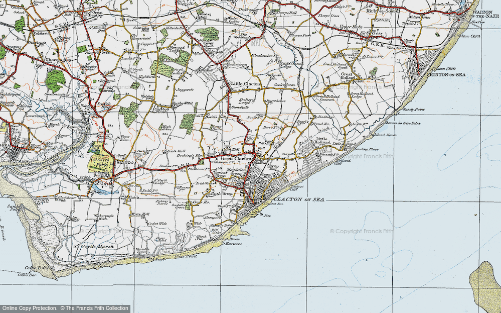 Old Map of Great Clacton, 1921 in 1921