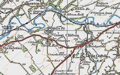 Old map of Great Clifton in 1925