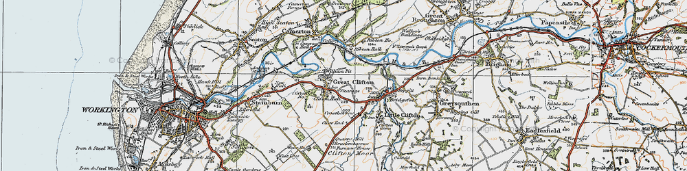 Old map of Great Clifton in 1925