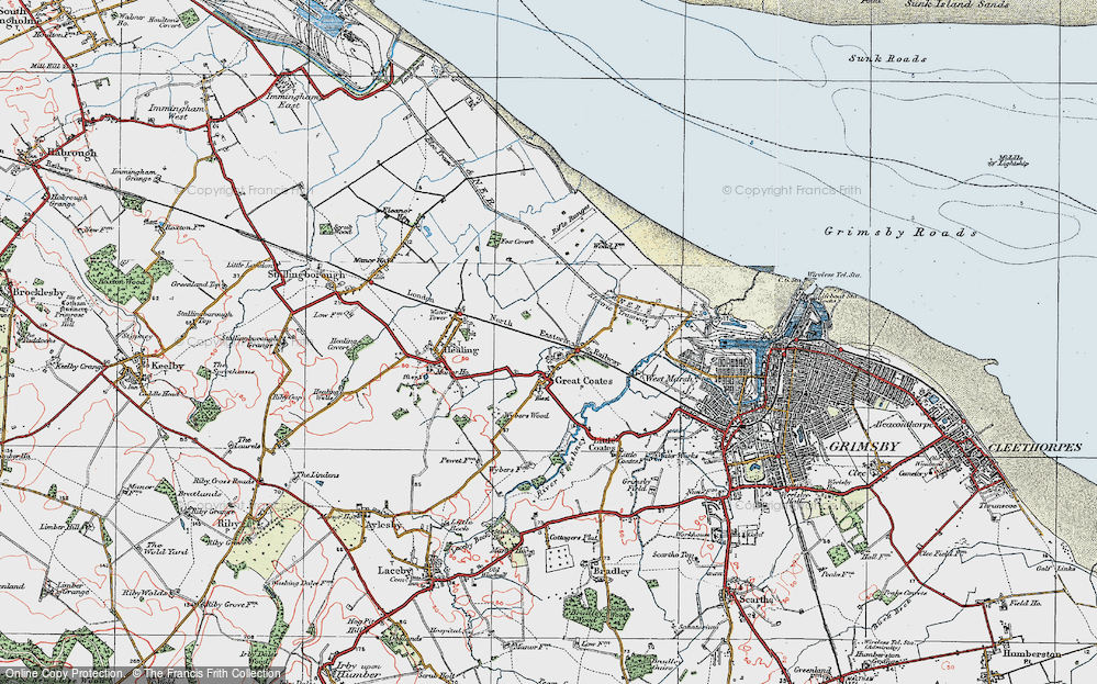 Old Map of Great Coates, 1923 in 1923