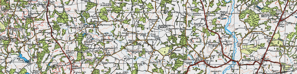 Old map of Great Common in 1920