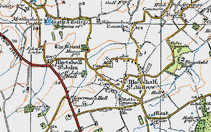 Old map of Great Common in 1921