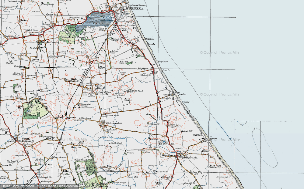 Old Map of Historic Map covering Cowden Sands in 1924