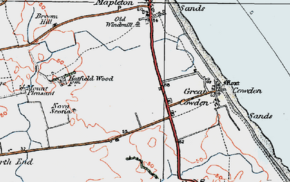 Old map of Great Cowden in 1924