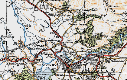 Old map of Great Crosthwaite in 1925