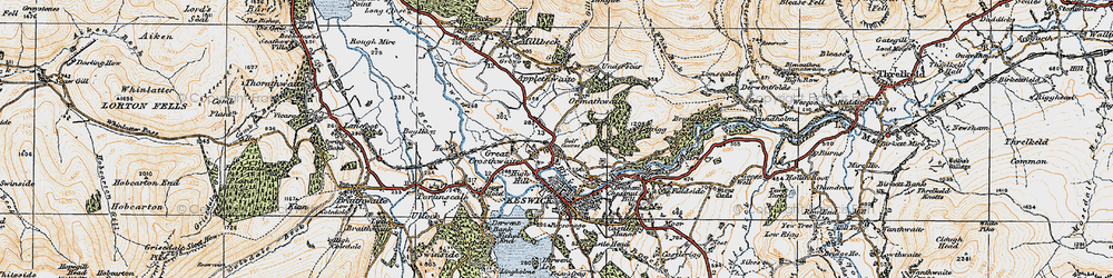 Old map of Great Crosthwaite in 1925