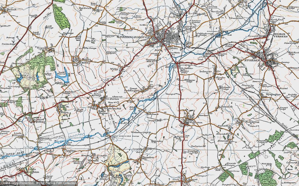 Old Map of Great Doddington, 1919 in 1919