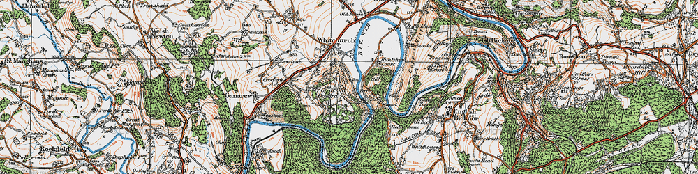 Old map of Symonds Yat Rock in 1919