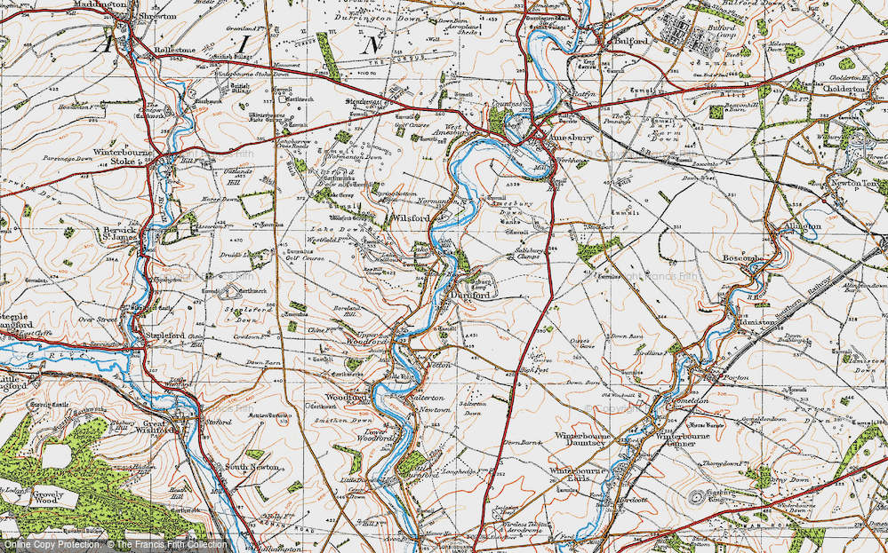 Old Map of Great Durnford, 1919 in 1919