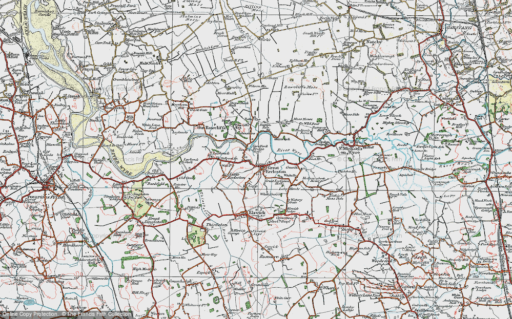 Old Map of Great Eccleston, 1924 in 1924