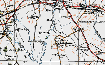 Old map of Great Edstone in 1925