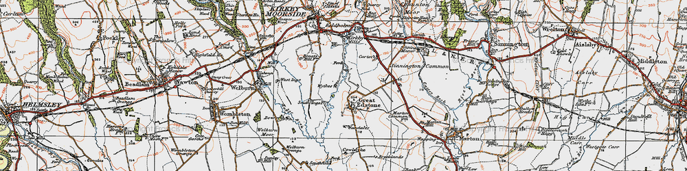 Old map of Great Edstone in 1925